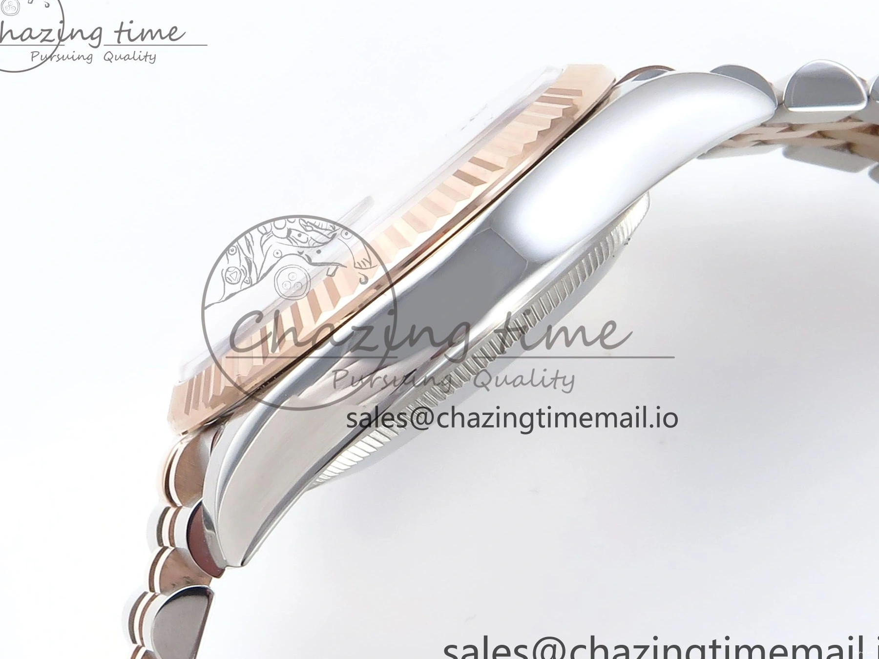 MiroTime 0408 DateJust 36 126231 EWEF Best Edition Silver Leaf Dial Stick Marker on SS RG Jubilee Bracelet A TopPick 596